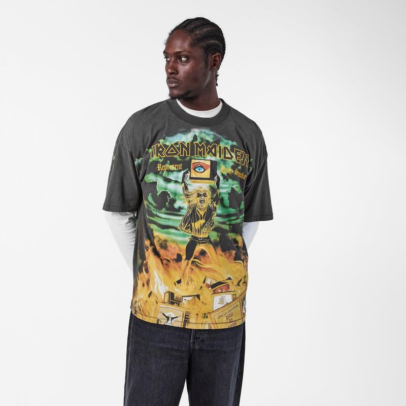 リプレゼント メンズ トップス Tシャツ Represent Men's x Iron Maiden Holy Smoke Bold Fashion Metal Fusion T-Shirt Sunfade Grey グレー