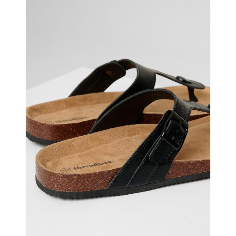スリードベア メンズ シューズ サンダル Threadbare Alexandria Flat Sandal Black ブラック