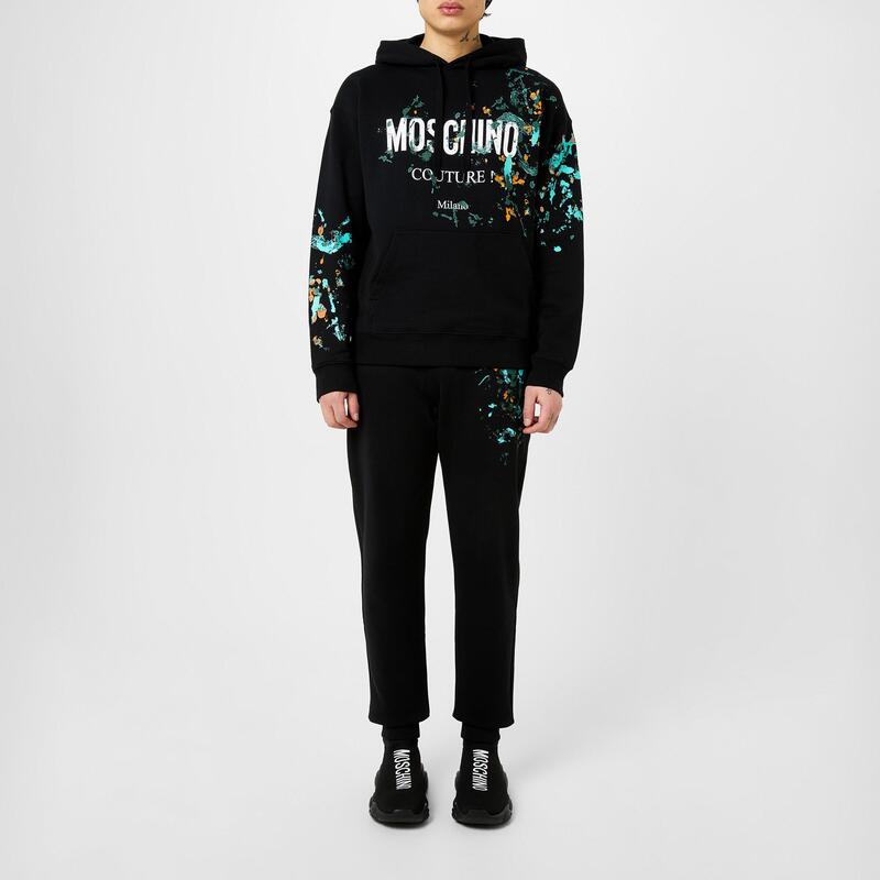 モスキーノ メンズ ボトムス カジュアルパンツ ジョガーパンツ フリース Moschino Men's Closed Hem Fleece Joggers Black ブラック