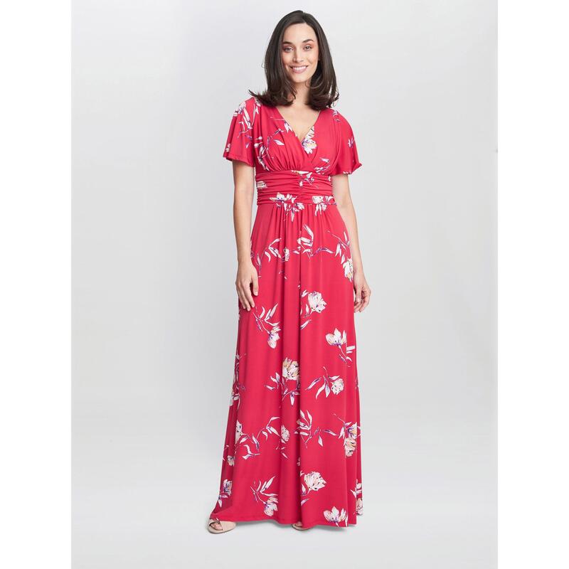 ジーナバッコーニ レディース トップス 衣装 ティーシャツ マキシ Gina Bacconi Fabiana Jersey Maxi Dress Dark Red 赤いこと ワンピース-レディースファッション