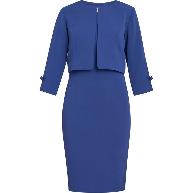ジーナバッコーニ レディース トップス ワンピース クレープ ジャケット Gina Bacconi Corinne Crepe Dress And Jacket Navy ネイビー