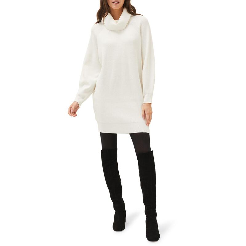 位相角・八つ レディース トップス 衣装 肋筋 Phaseight Nisha Ribbed Cowl Neck Dress Winter White 白いこと