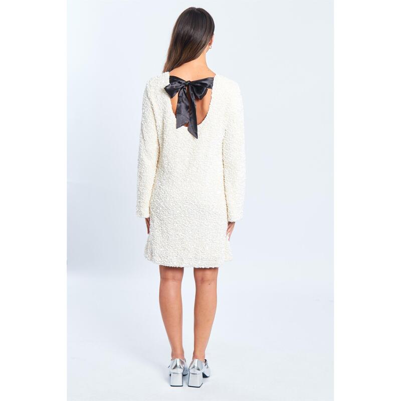 ビー ユー レディース トップス 衣装 ミニ スパンコール Be You Sequin Bow Mini Dress Cream 皮膚軟化剤