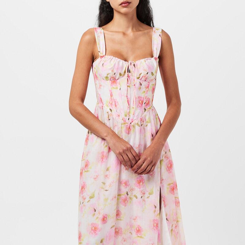 バードット レディース トップス ワンピース フラワー柄 ミディ フラワー Bardot Floral Midi Dress Pink Floral ピンク