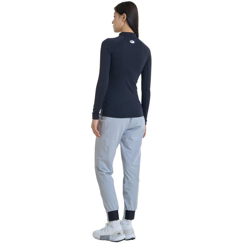 アンダーアーマー レディース アウター 厚地の外套 モックネック 長袖 Under Armour Authentics Long-Sleeve Performance Mockneck Gym Top Black 黒いこと