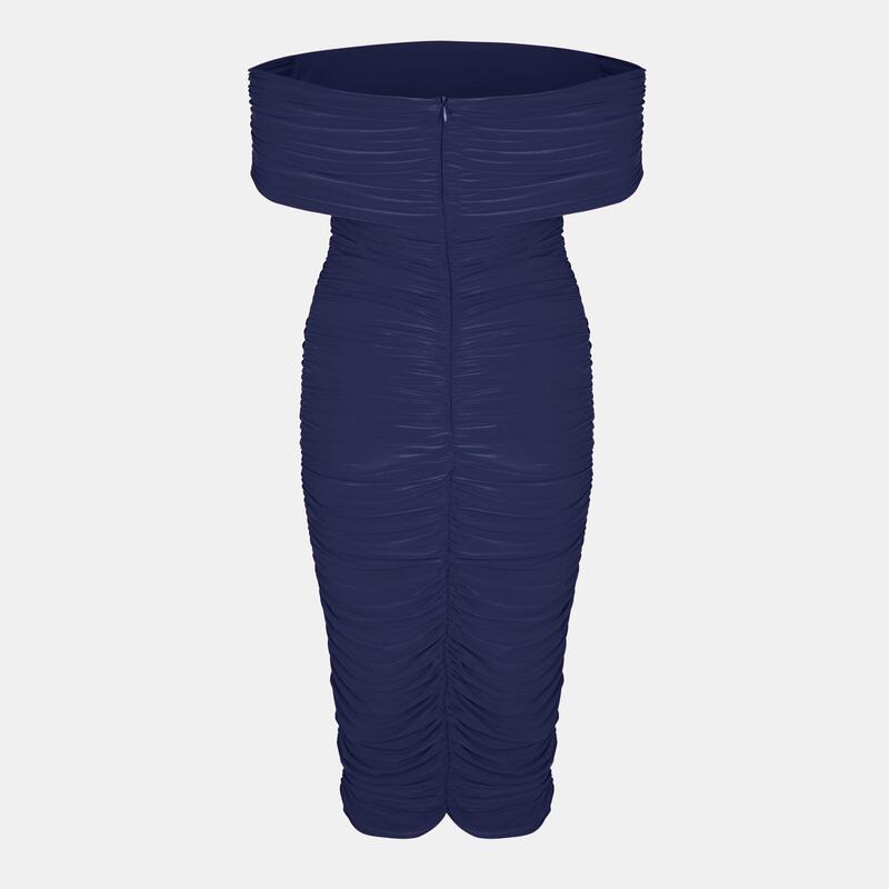 ビバ レディース トップス ワンピース Biba Women's Bardot Slinky Dress Navy ネイビー|ReVida 店