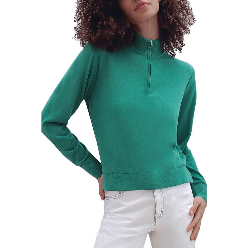 フレンチコネクション レディース アウター ニット・セーター French Connection Loxi Half ZipJumper Palm Green グリーン｜ReVida 店
