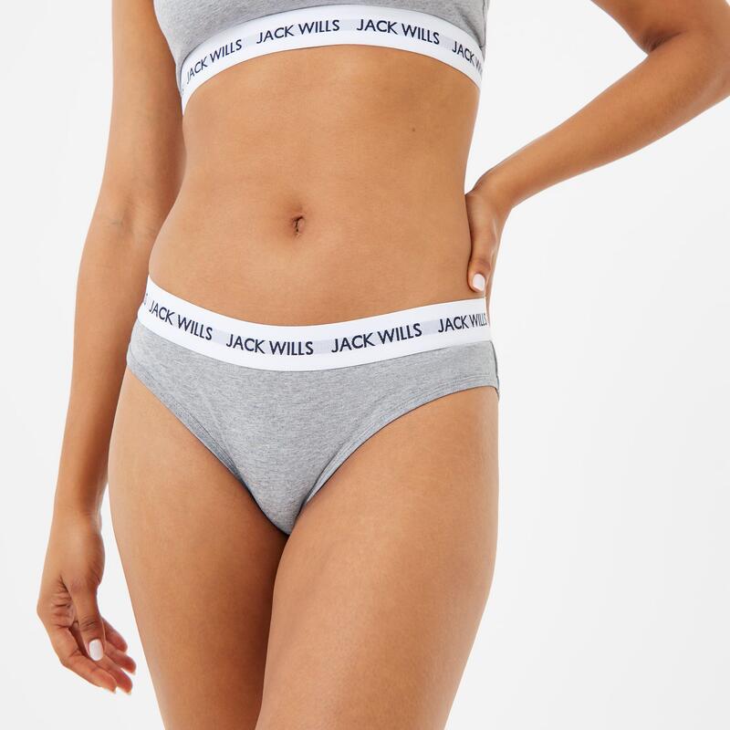 ジャック ウィルス レディース アンダーウェア パンツ Jack Wills Wilden Multipack Boy Pants 3 Pack Ladies Pink/Navy/Grey グレー