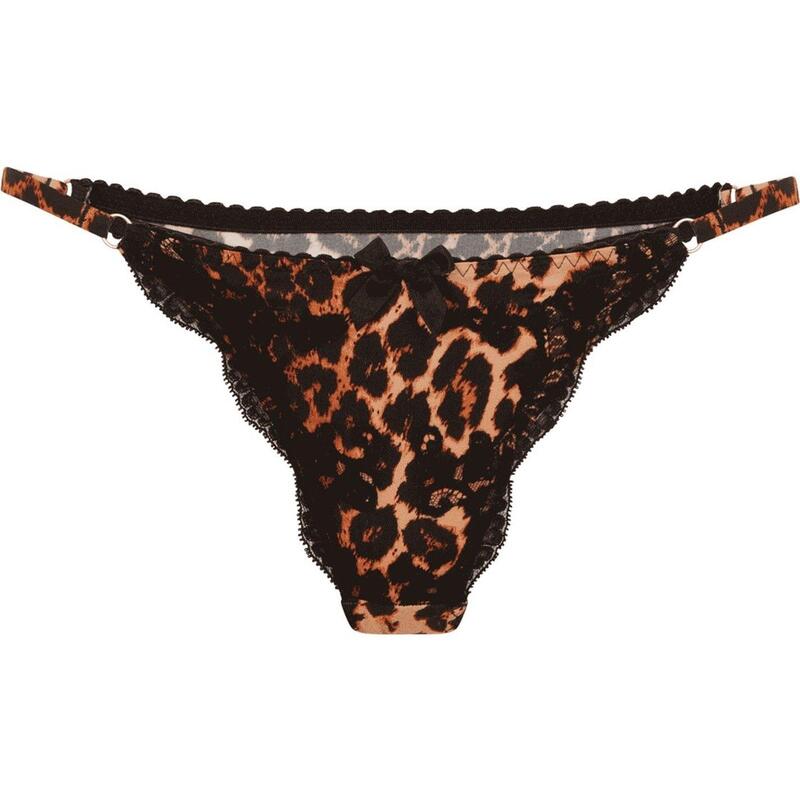 エージェントプロヴォケイター レディース アンダー御召しもの ズボン下 Agent Provocateur MOLLY Thong Leopard/Black 黒いこと