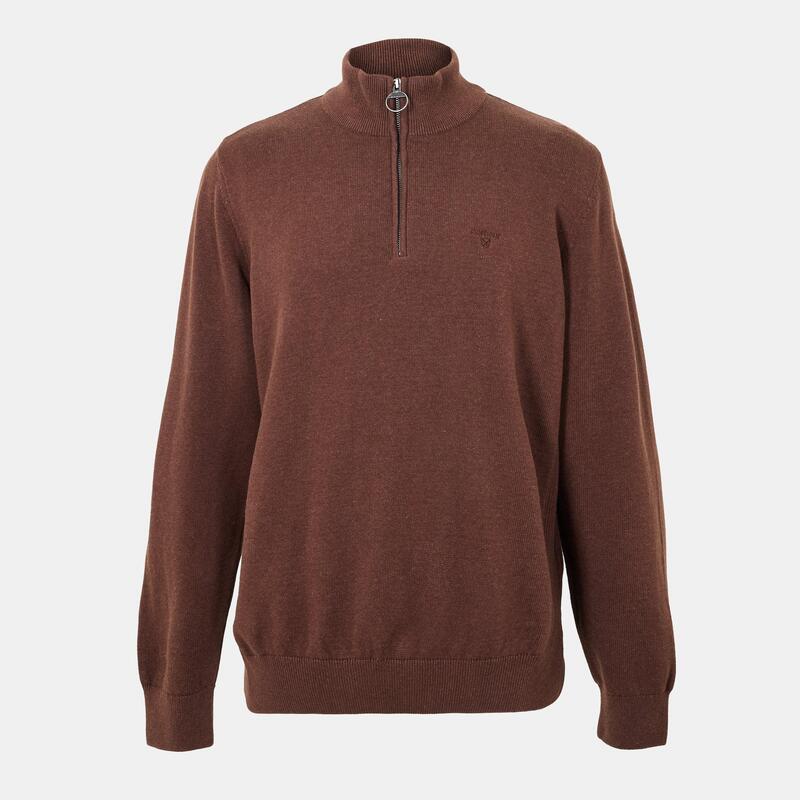 バブアー メンズ アウター ニット・セーター コットン Barbour Men's Half-Zip Cotton Knitted Jumper Umber BR38