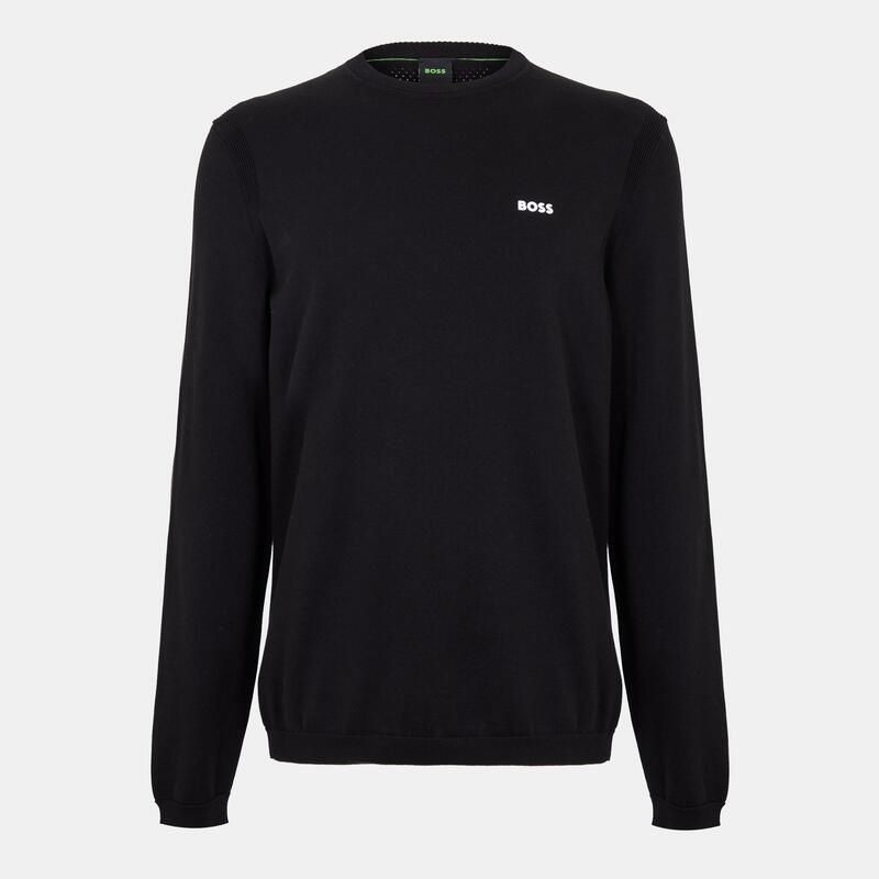 ボス メンズ アウター ニット・セーター クルーネック ロゴ Boss Logo Crewneck Jumper Black 001 ブラック