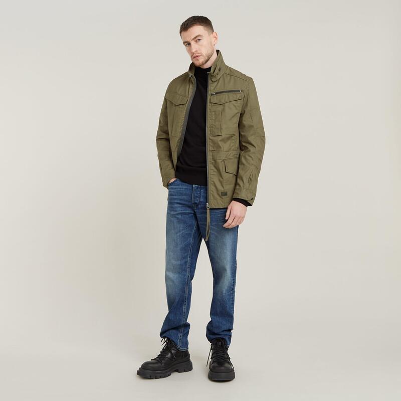 ジースター メンズ アウター ジャケット・ブルゾン G Star Men's Rovic Field Jacket Olive オリーブ｜ReVida 店