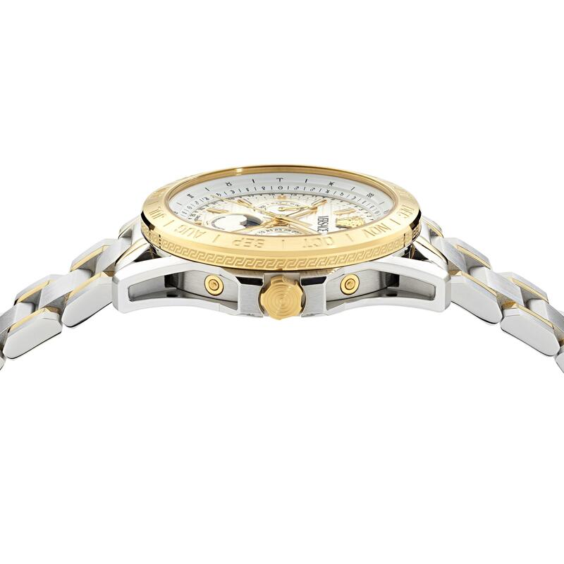 ヴェルサーチ メンズ 付属品 ウオッチ Versace Men\u0027s Moonphase Analogue Quartz Watch White/Metallics 白いこと