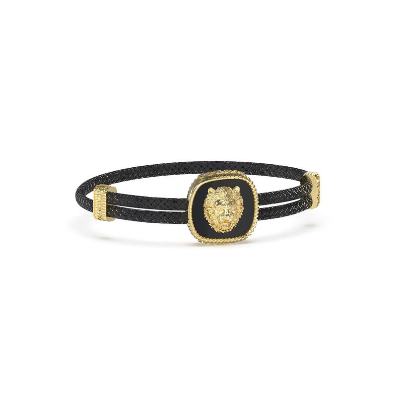 ゲス メンズ 付属品 ブレスレット・バングル・アンクレット Guess Men\u0027s Lion King Cuff Bracelets Black 黒いこと