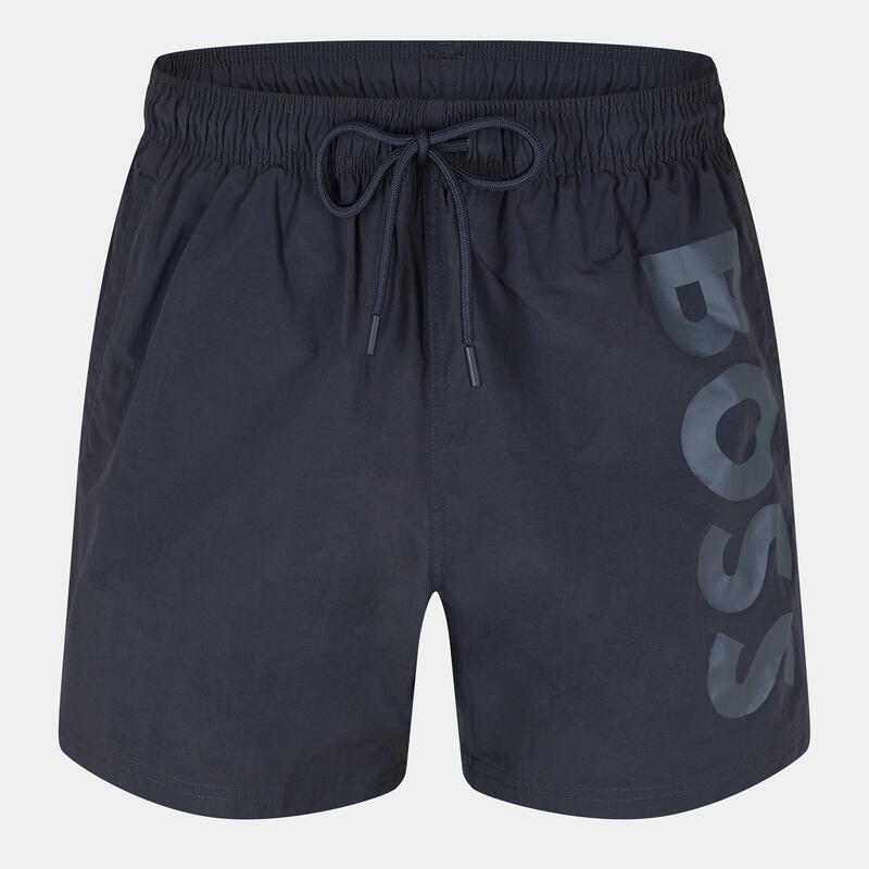 ボス メンズ 水着 ハーフパンツ・ショーツ ショートパンツ Boss Men's Octopuswim Shorts with Bold Branding Dark Grey グレー