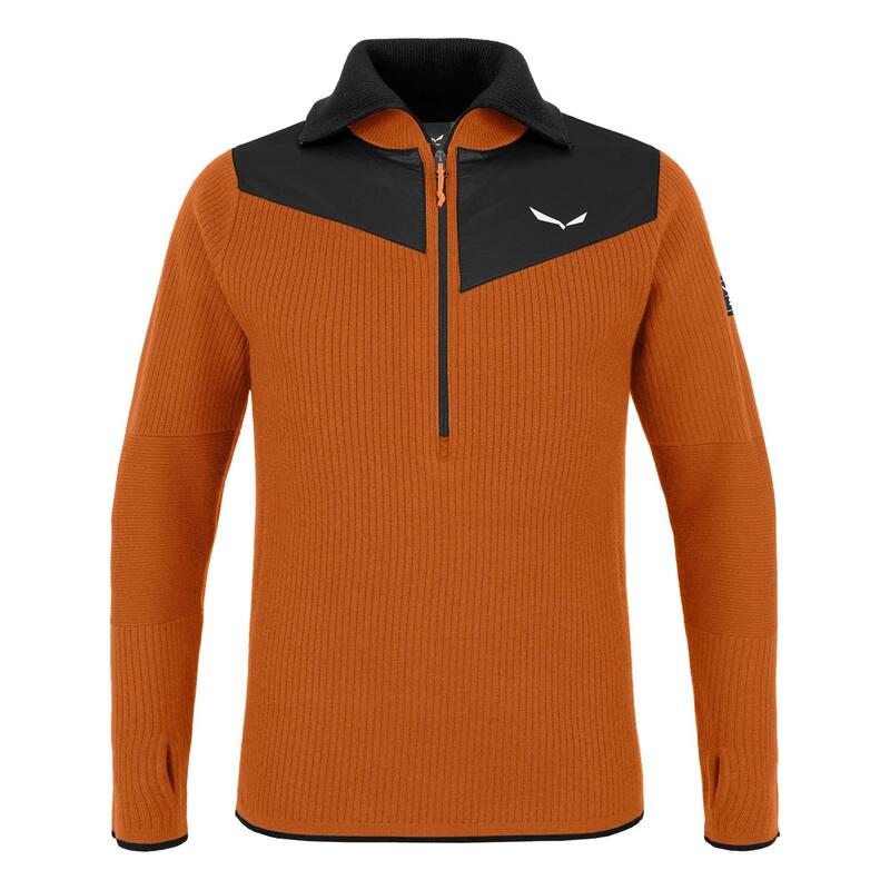サレワ メンズ アウター ジャケット・ブルゾン ハーフジップ フリース Salewa Sella quarter Zip Fleece Fabric Autumnal