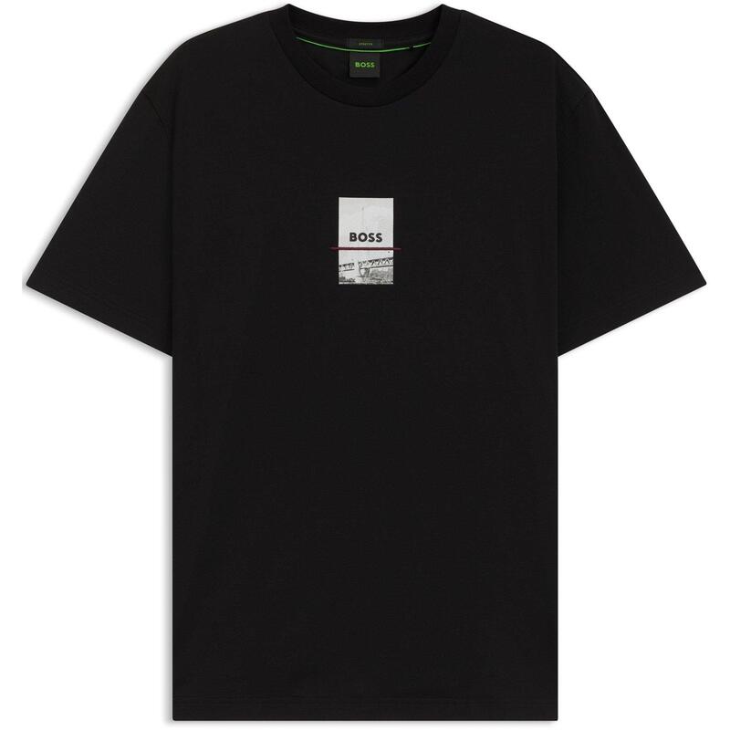 ボス メンズ トップス Tシャツ Boss Men's HBG Photo T-Shirt Intricate Artwork Black ブラック