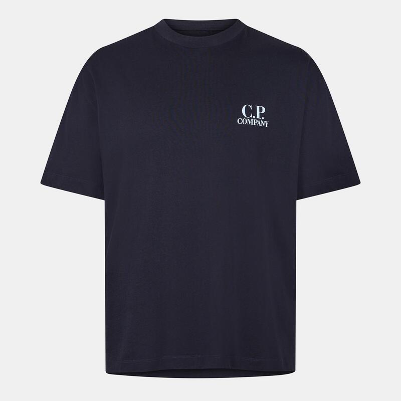 シーピーカンパニー メンズ トップス Tシャツ ロゴ CP Company Double Logo Tee Ttl Eclipse 888