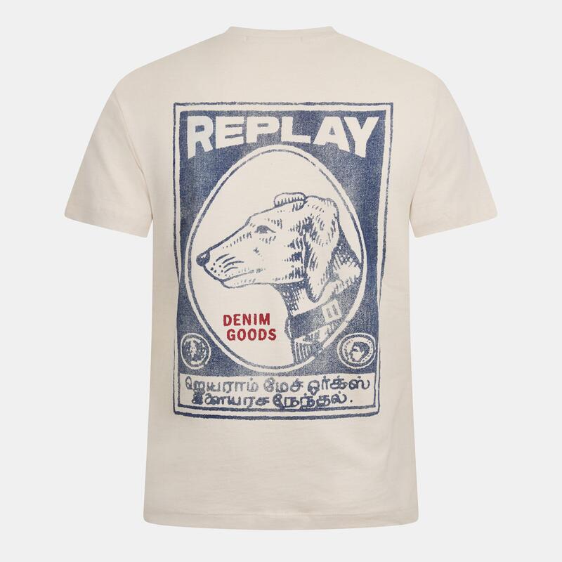 リプレイ メンズ トップス Tシャツ レギュラーフィット Replay Men's Regular Fit-Shirt White ホワイト