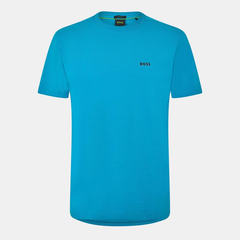 主任者 メンズ トップス プルオーバー ロゴタイプ Boss Men\u0027s Logo T-Shirt Logo Design Turquoise/Aqua 藍緑色