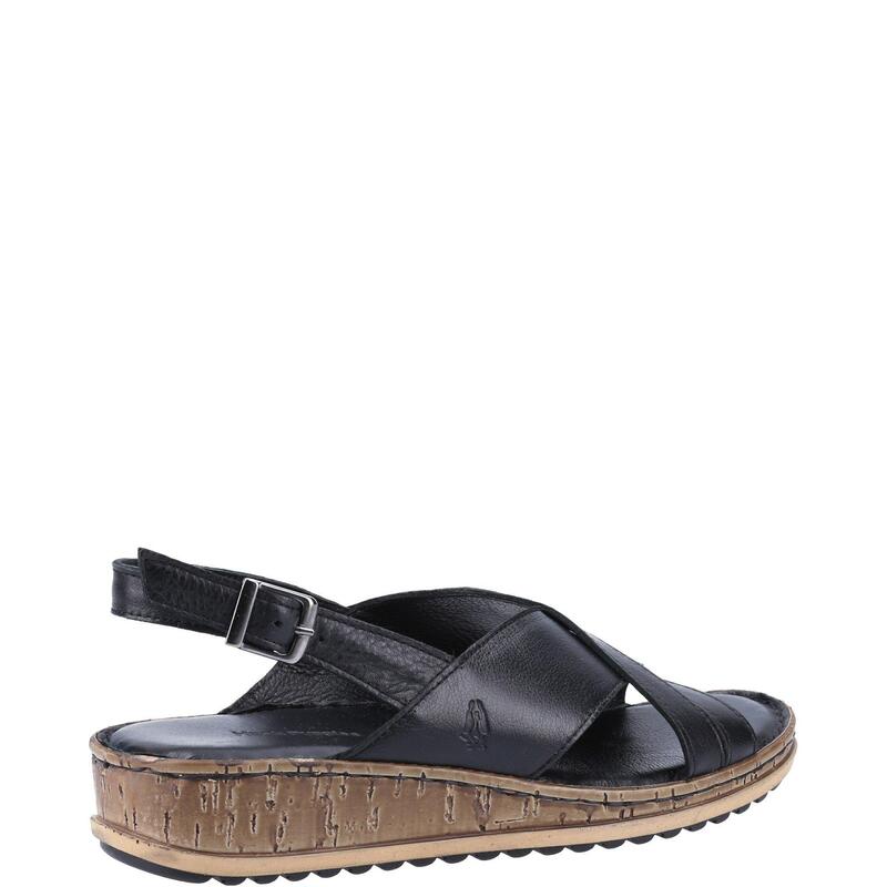 ハッシュパピー レディース シューズ サンダル Hush Puppies Elena Cross Over Wedge Sandal Black ブラック｜ReVida 店