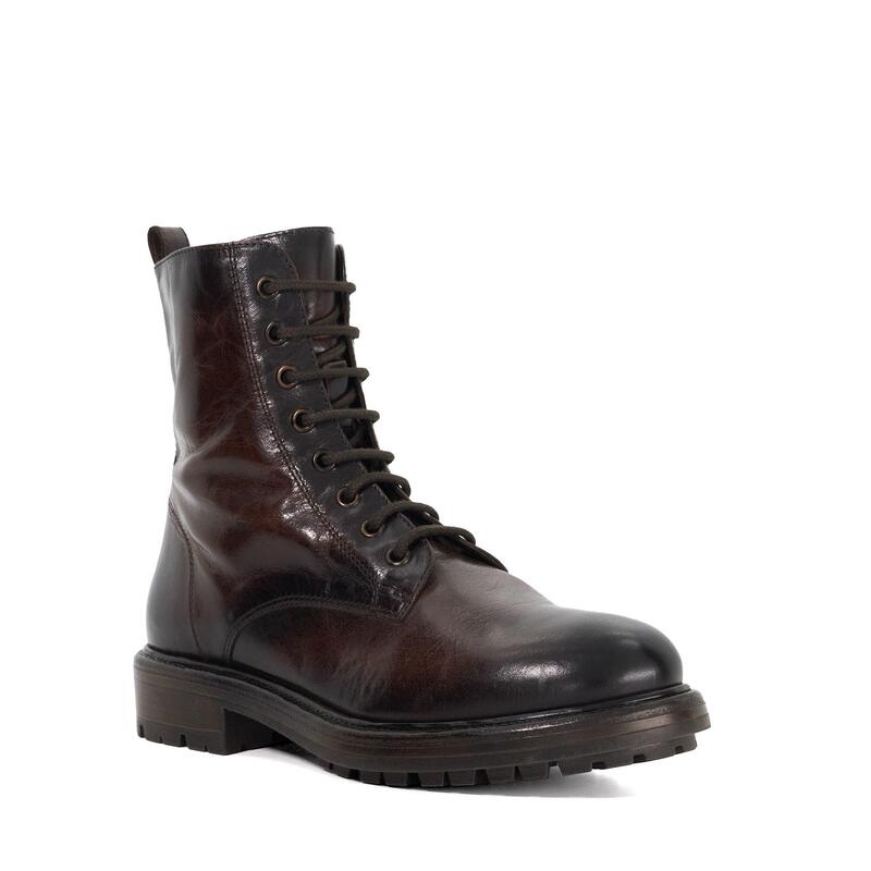 デューンロンドン レディース シューズ ブーツ・レインブーツ アンクル Dune London Women's Patley Flat Ankle Boots Brown Leather ブラウン｜ReVida 店