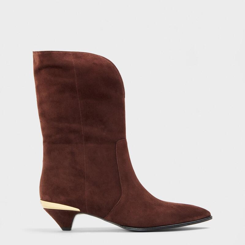 ラブ モスキーノ レディース シューズ ブーツ・レインブーツ アンクル ヒール Love Moschino Women's Golden Ankle Heeled Boots Chocolate チョコレート