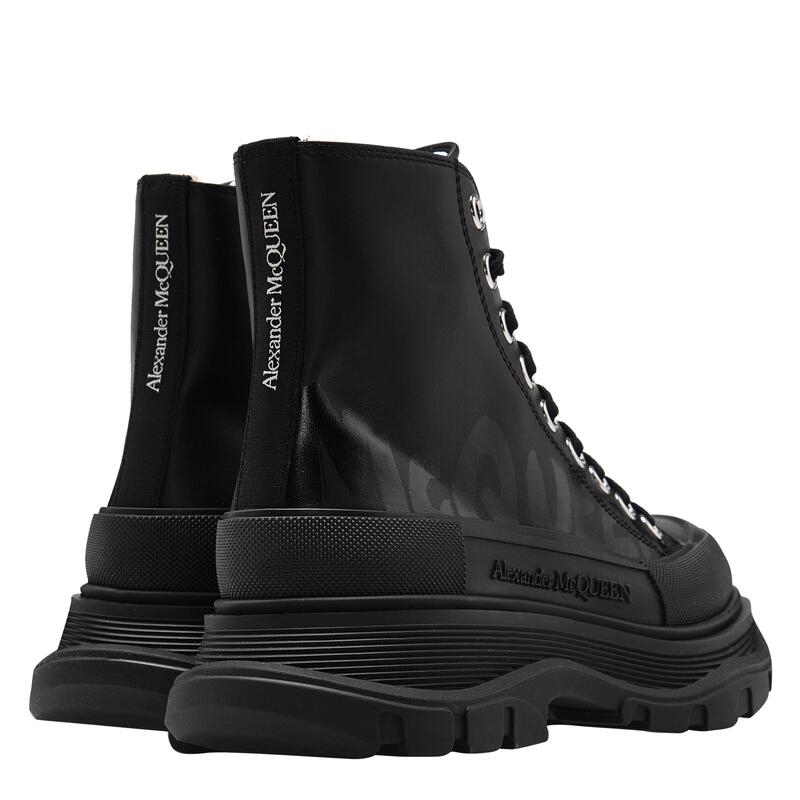 アレキサンダー・マックイーン レディース シューズ ブーツ・レインブーツ Alexander McQueen Tread Slick Hi Top Boots Blk/Blk 1000