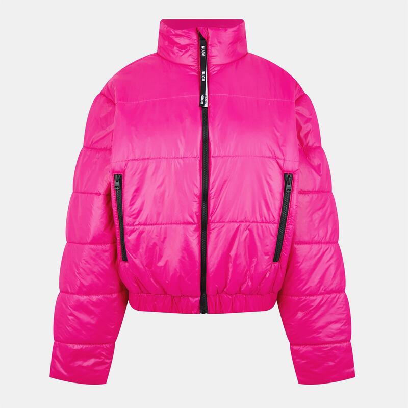 フューゴ レディース アウター ジャケット・ブルゾン Hugo Women Felara Short Puffer Jacket Dark Pink ピンク