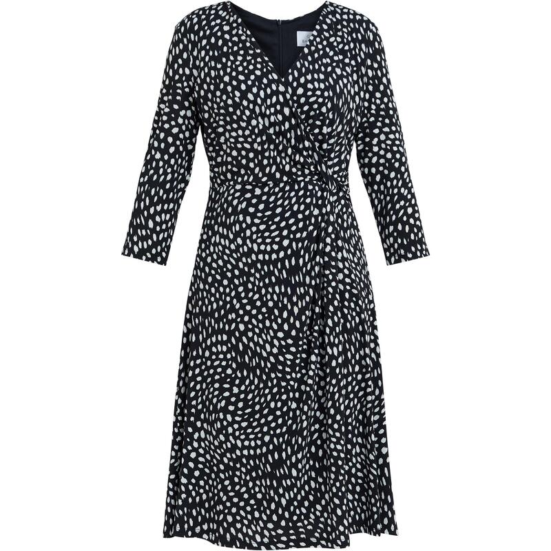 ジーナバッコーニ レディース トップス ワンピース ジャージー Gina Bacconi Camilla Jersey Wrap Dress Black / Offwhit ブラック