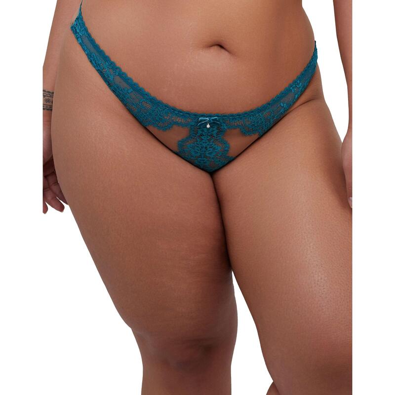 プレイフルプロミス レディース アンダーウェア パンツ レース Playful Promises Phoebe Teal Eyelash Lace Brazillian Brief Teal ティール