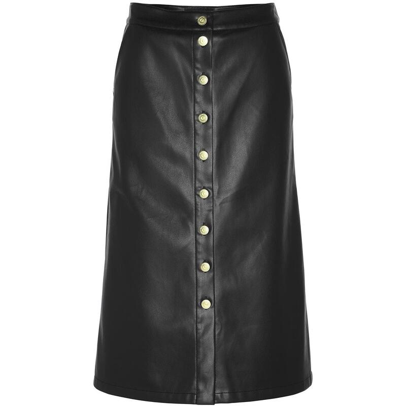 バブアー レディース ボトムスカート ミディ レザー Barbour International Aria Faux-Leather Midi Skirt Black ブラック
