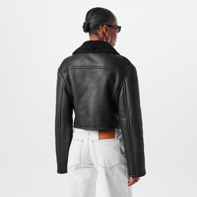 ジャクエムス レディース アウター ジャケット・ブルゾン レザー Jacquemus Marino Blouson Leather Jacket Black ブラック｜ReVida 店