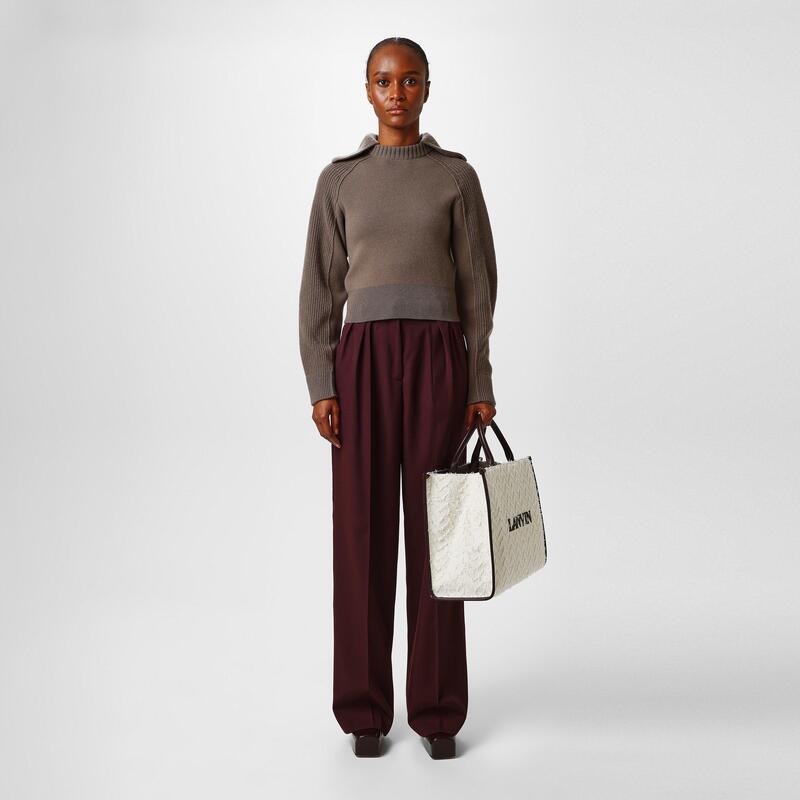ランバン レディース ボトムス カジュアルパンツ Lanvin Women's Tailored Trousers Burgundy バーガンディ｜ReVida 店