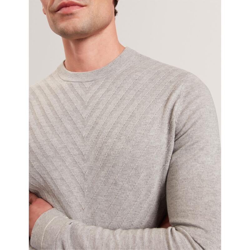 テッドベーカー メンズ アウター 編み物・プルオーバー Ted Baker Ted LStitch Jumper 錫61 Lt-Grey 薄墨色
