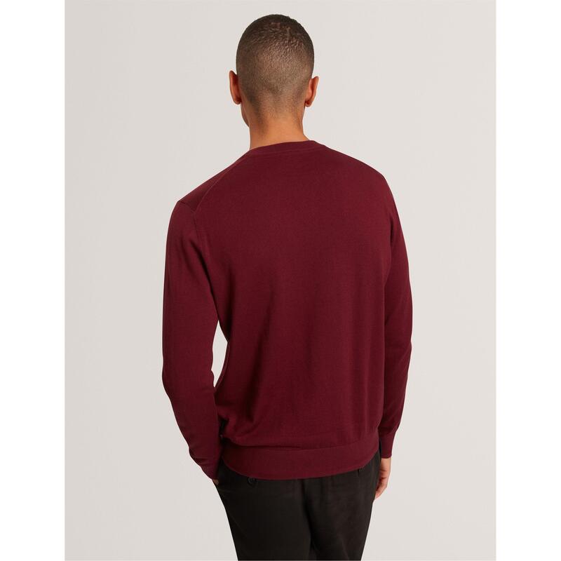 テッドベーカー メンズ アウター ニット・セーター クルーネック Ted Baker Ted Merino Crewneck Sn00 Oxblood オックスブラッド