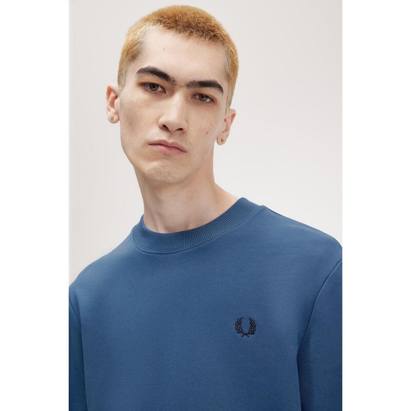 フレッドペリー メンズ アウター パーカー・スウェット クルーネック シャツ Fred Perry Crew Neck Sweatshirt Midnight W98｜ReVida 店