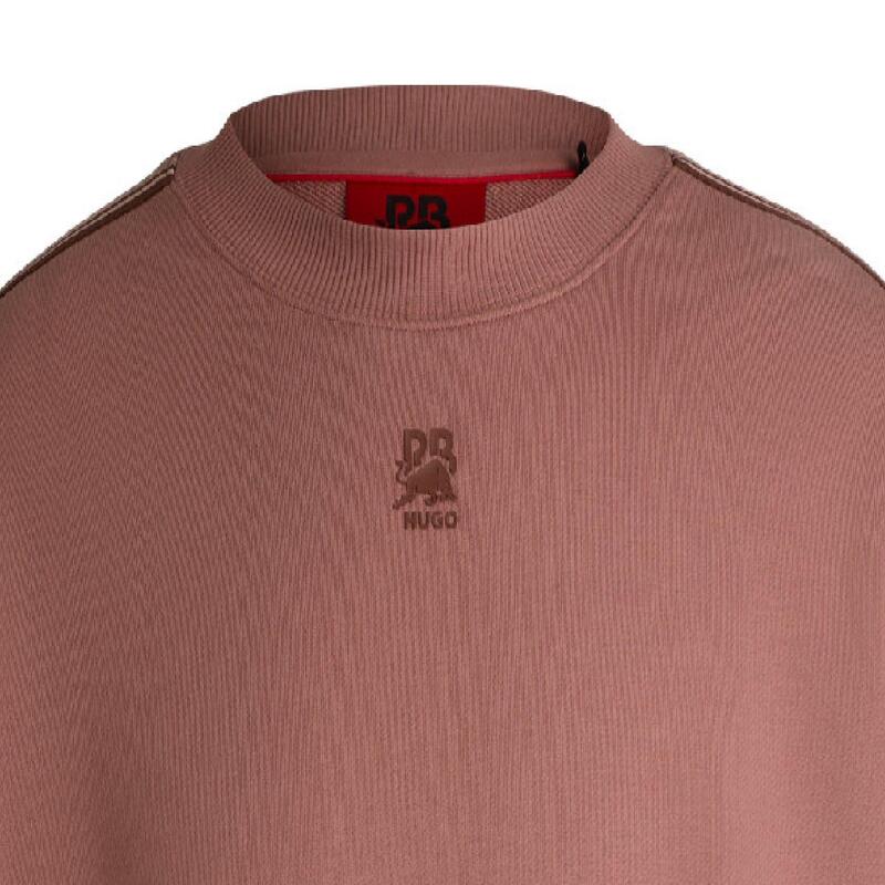 フューゴ メンズ アウター パーカー・スウェット シャツ コットン ロゴ Hugo Logo Tape Cotton Sweatshirt Pink ピンク|ReVida 店