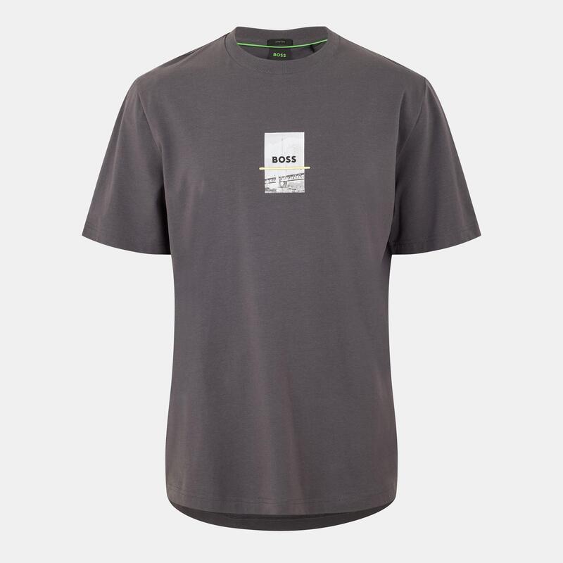 ボス メンズ トップス Tシャツ Boss Men HBG Photo T-Shirt Intricate Artwork Dark Grey グレー