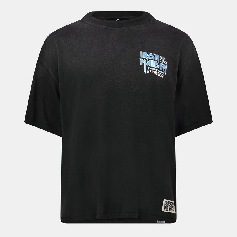 リプレゼント メンズ トップス Tシャツ Represent Men's x Iron Maiden Anniversary T-Shirt Bold Branding Stained Black ブラック