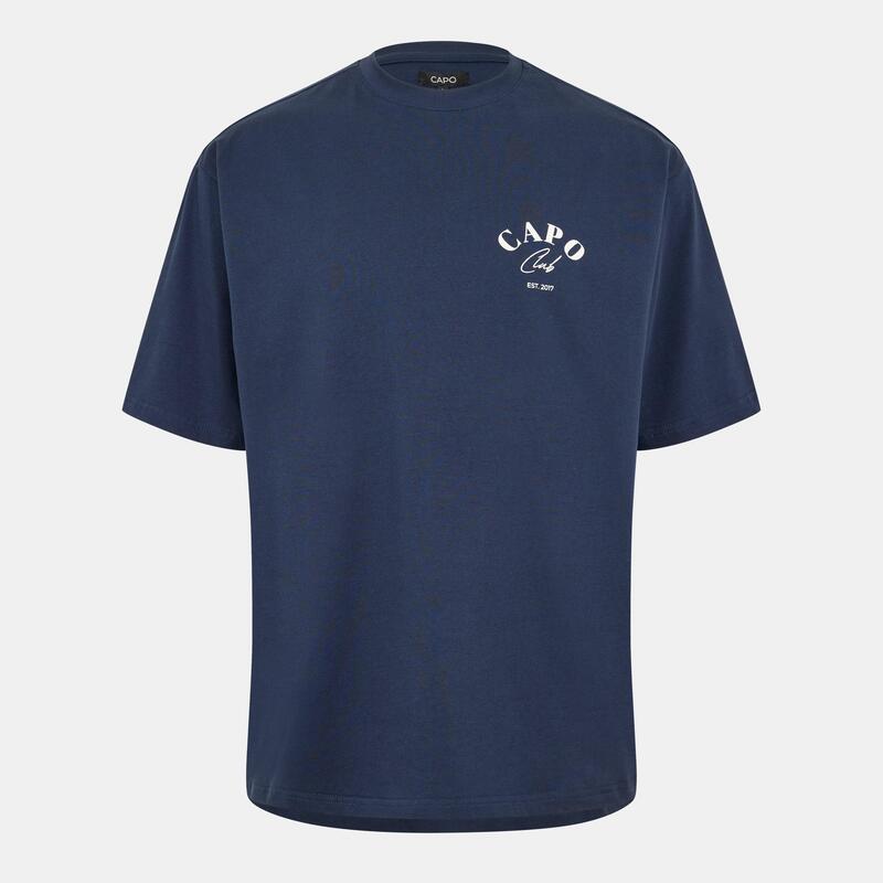 カポ メンズ トップス Tシャツ CAPO Beach Club T-Shirt Sn00 Navy/White ホワイト