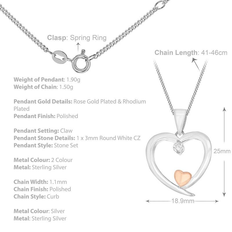 ビー ユー レディース アクセサリー ネックレス・チョーカー・ペンダントトップ レース Be You Sterling Silver Open 2Heart Necklace Silver シルバー