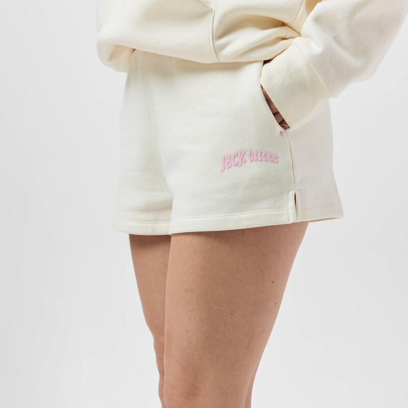 ジャック ウィルス レディース ボトムス ハーフパンツ・ショーツ ショートパンツ フリース グラフィック Jack Wills Graphic Fleece Jogger Shorts Vintage White ホワイト