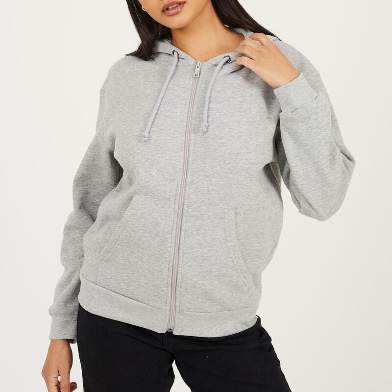 ブレーブソウル レディース アウター パーカー・スウェット Brave Soul Zip Hoody Ld99 Grey Marl グレー