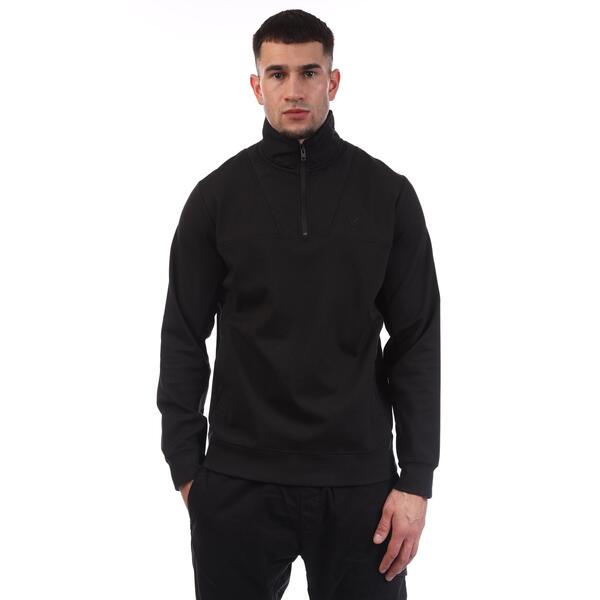ライルアンドスコット メンズ アウター ジャケット・ブルゾン ハーフジップ Lyle and Scott Panelled Hybrid Quarter Zip Black ブラック