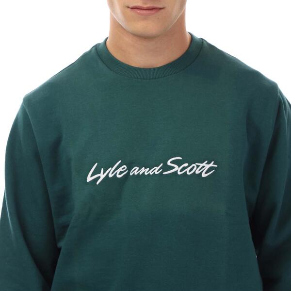 ライルアンドスコット メンズ アウター パーカー・スウェット シャツ Lyle and Scott Script Sweatshirt Green White ホワイト