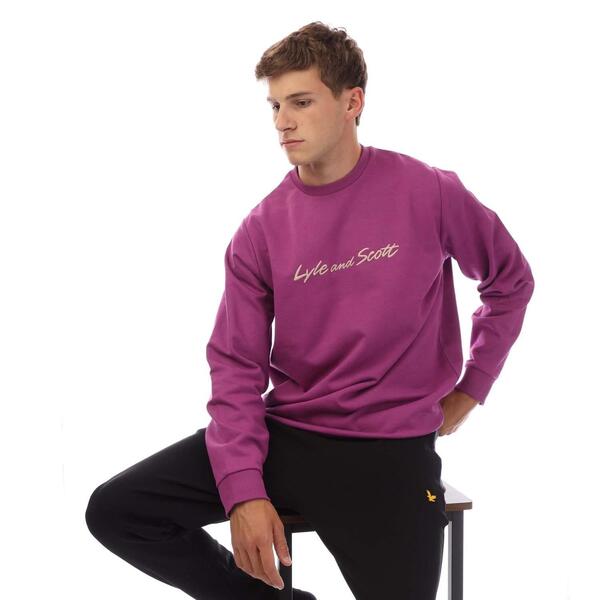 ライルアンドスコット メンズ アウター パーカー・スウェット シャツ Lyle and Scott Script Sweatshirt Purple パープル