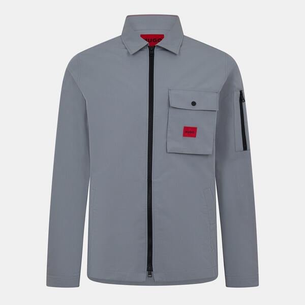 フューゴ メンズ トップス シャツ Hugo Men's Zip-Through Overshirt Grey 039 グレー