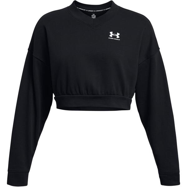 アンダーアーマー レディース アウター パーカー・スウェット パイル シャツ クロップド Under Armourival Terry Crew Cropped Sweatshirt Black ブラック 7,860円