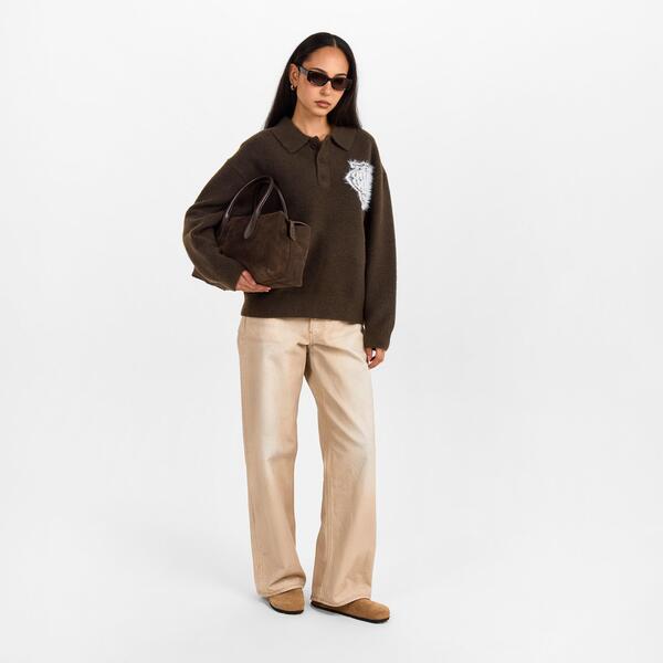 ザ クチュール クラブ レディース トップス ポロシャツ The Couture Club Couture Fluffy Polo Ld61 Brown ブラウン|ReVida 店
